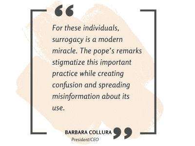 Barbara Collura quote about Pope statement